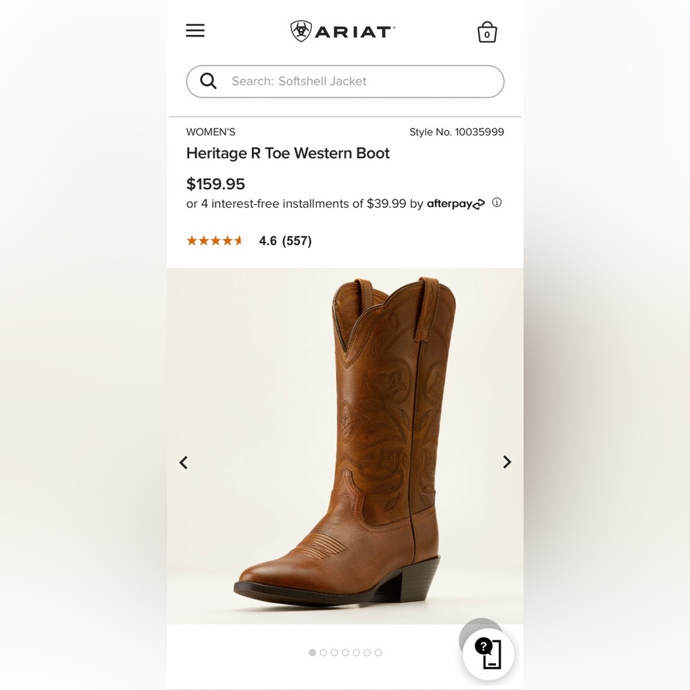 Women Ariat Western Boot - Picture 7 of 11